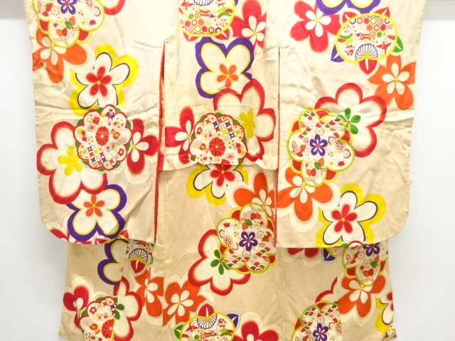Japanese Kimono / Chirimen Kinsha Silk